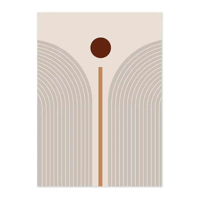 Abstract Geometric Wall Art Canvas Print Set – Modern Minimalist Black & Beige Poster Decor