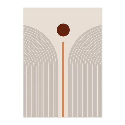 Abstract Geometric Wall Art Canvas Print Set – Modern Minimalist Black & Beige Poster Decor