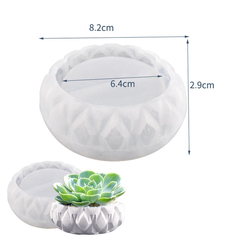 DIY Gardening Flowerpot Silicone Mold Home Gardening Plaster Flowerpot Concrete Candle Jar Jewelry Storage Box Production