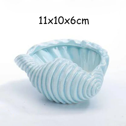 European Style Porcelain Blue Fish Flowerpot - Mini Bonsai Cactus Vase for Home and Garden Decor