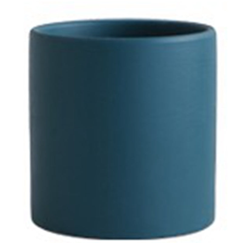 Nordic Industrial Style Colorful Ceramic Flowerpot Succulent Planter Green Plants Cylindrical Shape Flower Pot with Hole Tray