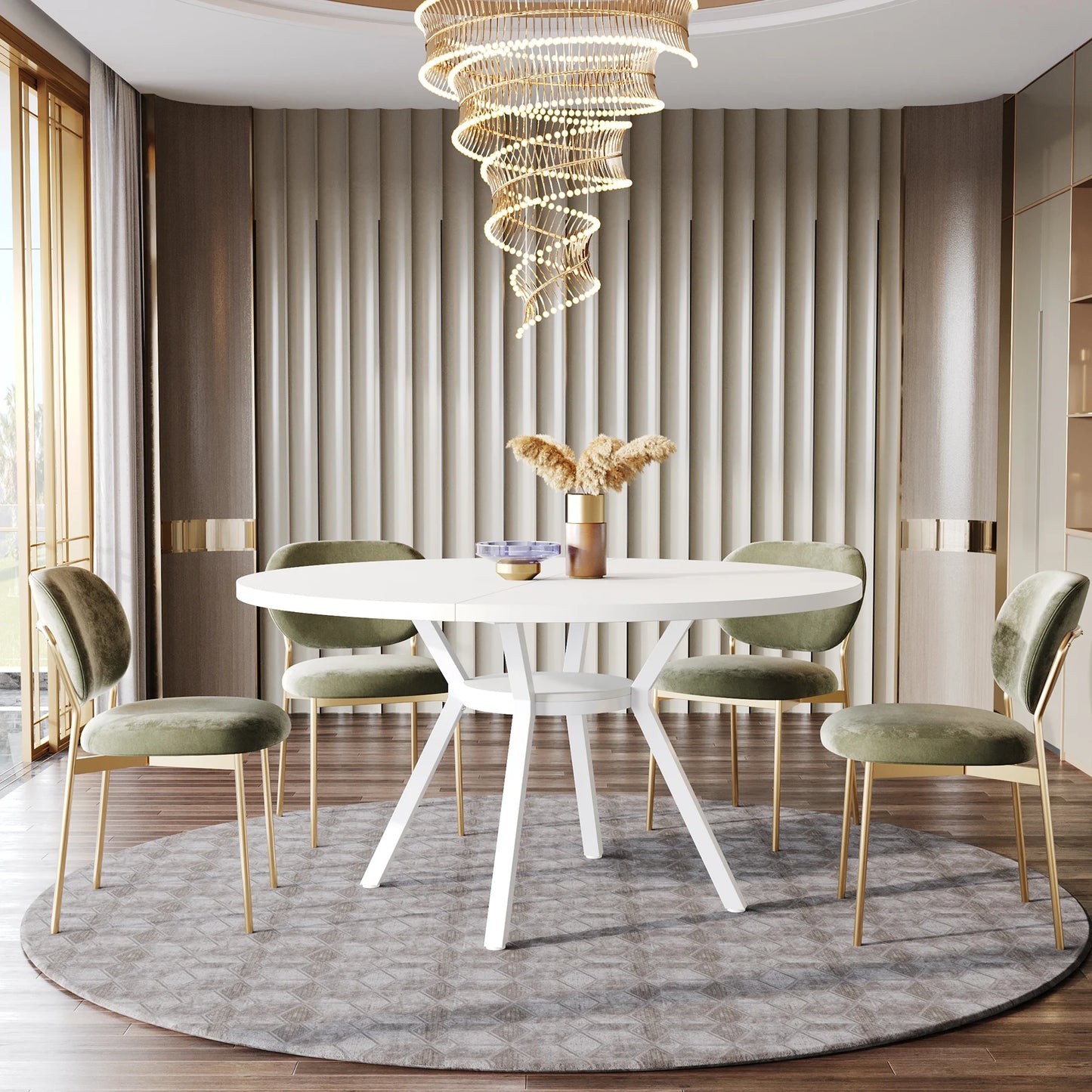 Industrial Round Dining Table for 4–6 People